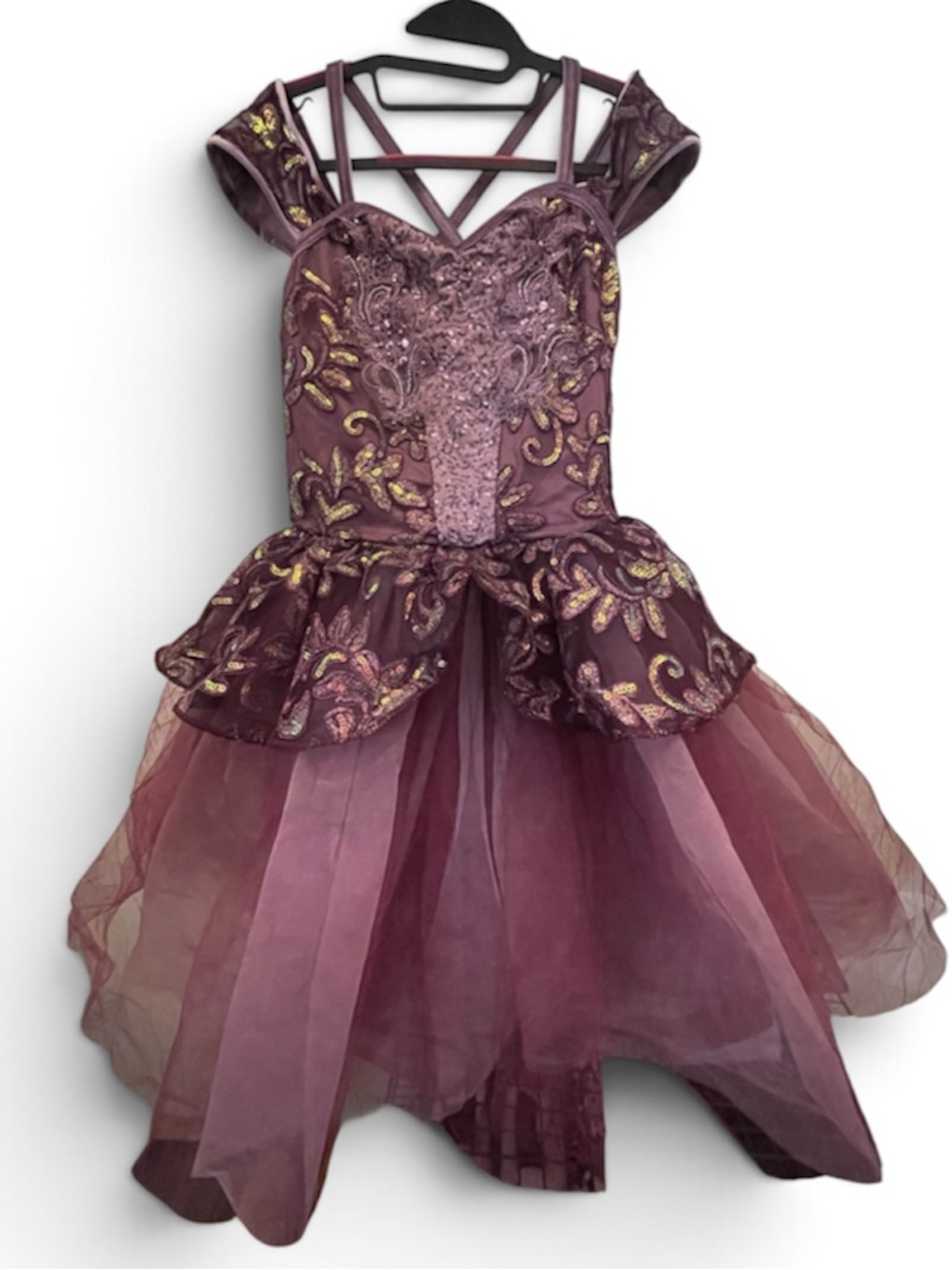 Weissman Plum and Gold Sparkle Princess Costume Ballet Tutu XLC